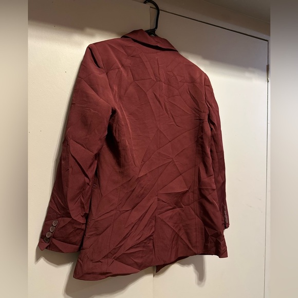 Commense- Double Breasted Burgundy Suit Jacket (Size L) - Picture 10 of 10